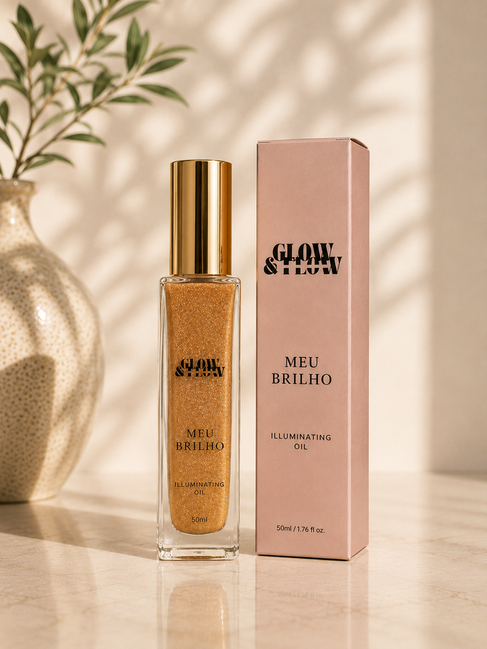 Prep & Glow Duo — face serum and Meu Brilho body oil set